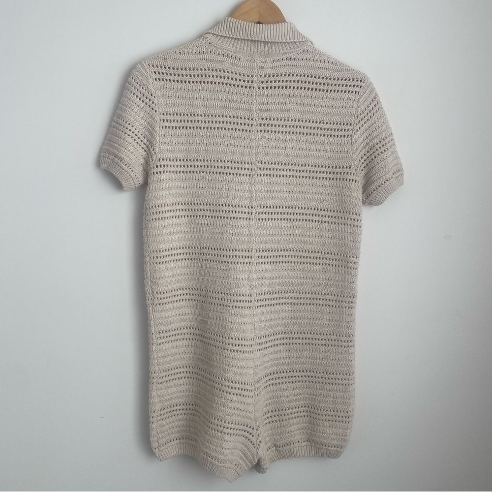 Revolve One Grey Day (OGD) Georgia Romper Crochet Linen Cotton Blend Size XS - Picture 4 of 12